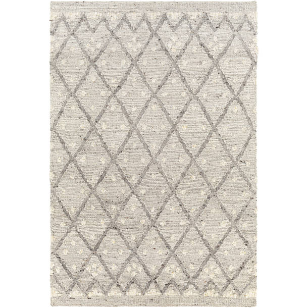 Elisha Handmade Wool Cream/Gray Rug Joss & Main